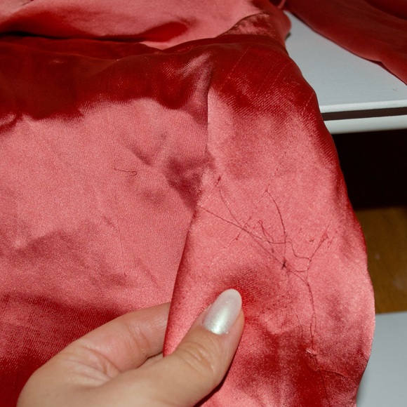 FREE PEOPLE — JUSTIN SATIN CUT OUT MINI DRESS IN CORAL, US M, ORIGINALLY $298 - Picture 14 of 16